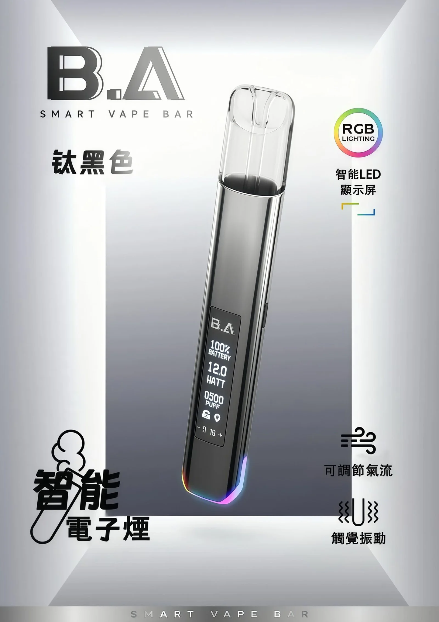 B.A一代通用主機 螢幕顯示 多段調節 電子煙桿