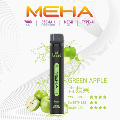 MEHA XBAR 魅嗨 小黑條拋棄式 7000口 一次性菸