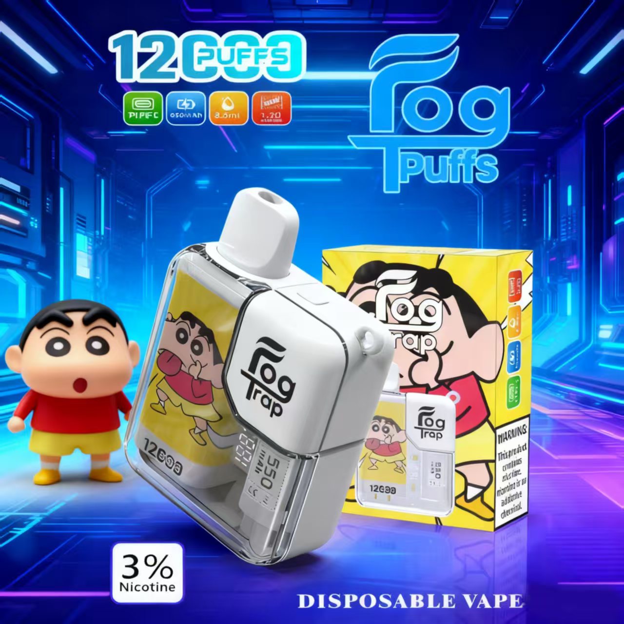 Fog Trap 拋棄式 LABUBU拉布布 蠟筆小新聯名款 16000口一次性